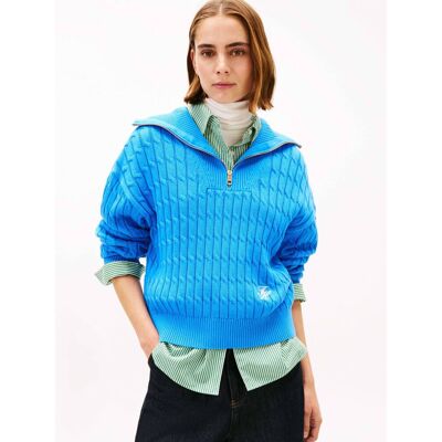 Tommy Hilfiger Sweter Relaxed fit niebieski S Tommy Hilfiger Sweter Relaxed fit niebieski S