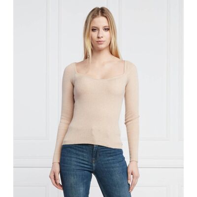 Guess Sweter BABETTE Slim Fit beżowy M Guess Sweter BABETTE Slim Fit beżowy M