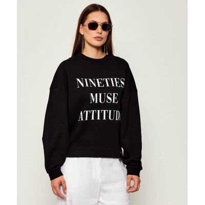 Elisabetta Franchi Bluza Oversize fit czarny 40 Elisabetta Franchi Bluza Oversize fit czarny 40