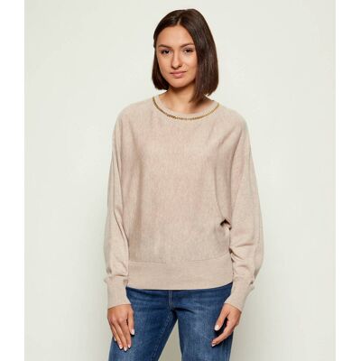 Marciano Guess Sweter Relaxed fit z dodatkiem wełny i kaszmiru beżowy S Marciano Guess Sweter Relaxed fit z dodatkiem wełny i kaszmiru beżowy S