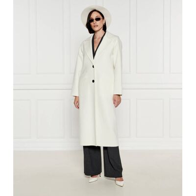 Marc Cain Wełniany płaszcz ecru 40 Marc Cain Wełniany płaszcz ecru 40