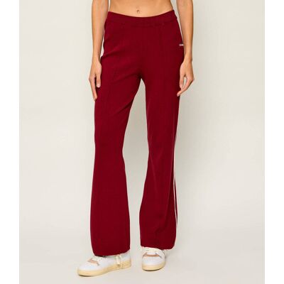 Guess ACTIVE Spodnie dzianinowe LAURENE flare fit bordowy XS Guess ACTIVE Spodnie dzianinowe LAURENE flare fit bordowy XS