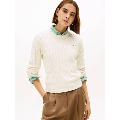 Tommy Hilfiger Sweter Regular Fit kremowy M Tommy Hilfiger Sweter Regular Fit kremowy M