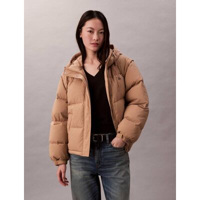 Calvin Klein Jeans Puchowa kurtka 2w1 Relaxed fit beżowy XXS Calvin Klein Jeans Puchowa kurtka 2w1 Relaxed fit beżowy XXS