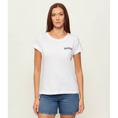 Barbour T-shirt Bede Regular Fit biały 36 Barbour T-shirt Bede Regular Fit biały 36