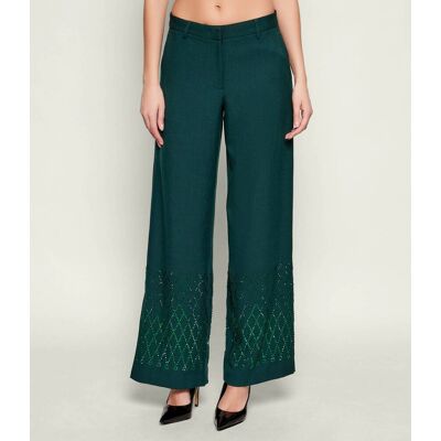 Pinko Spodnie Lotto Relaxed fit butelkowa zieleń 34 Pinko Spodnie Lotto Relaxed fit butelkowa zieleń 34