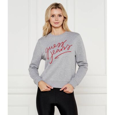 Guess Jeans Bluza Regular Fit szary S Guess Jeans Bluza Regular Fit szary S