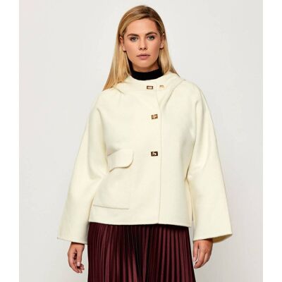 Ba&sh; Wełniana kurtka KOVE Loose fit kremowy M Ba&sh; Wełniana kurtka KOVE Loose fit kremowy M