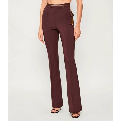 Elisabetta Franchi Spodnie flare fit bordowy 44 Elisabetta Franchi Spodnie flare fit bordowy 44