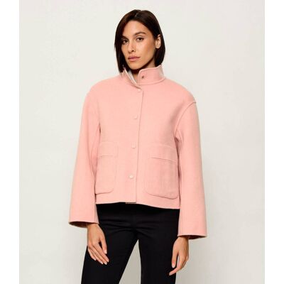 Marc Cain Wełniana dwustronna kurtka Loose fit różowy 36 Marc Cain Wełniana dwustronna kurtka Loose fit różowy 36