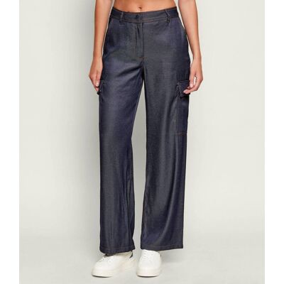 Guess Spodnie cargo REGINE Relaxed fit granatowy L Guess Spodnie cargo REGINE Relaxed fit granatowy L