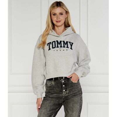 Tommy Jeans Bluza Cropped Fit popielaty XL Tommy Jeans Bluza Cropped Fit popielaty XL