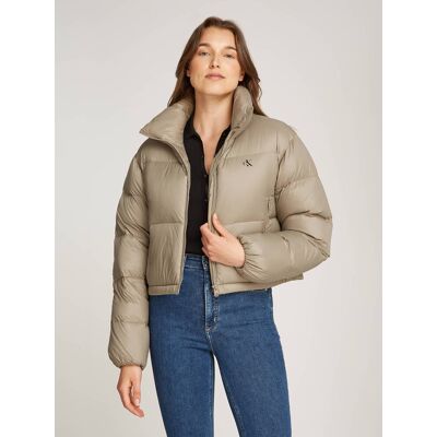 Calvin Klein Jeans Puchowa kurtka Cropped Fit beżowy XL Calvin Klein Jeans Puchowa kurtka Cropped Fit beżowy XL