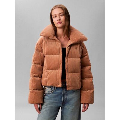Calvin Klein Jeans Puchowa kurtka Relaxed fit sztruks camel XXS Calvin Klein Jeans Puchowa kurtka Relaxed fit sztruks camel XXS