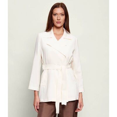 Marella SPORT Marynarka MLMLAMPADA Regular Fit z dodatkiem lnu beżowy 36 Marella SPORT Marynarka MLMLAMPADA Regular Fit z dodatkiem lnu beżowy 36
