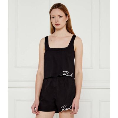 Karl Lagerfeld Top Cropped Fit czarny XL Karl Lagerfeld Top Cropped Fit czarny XL