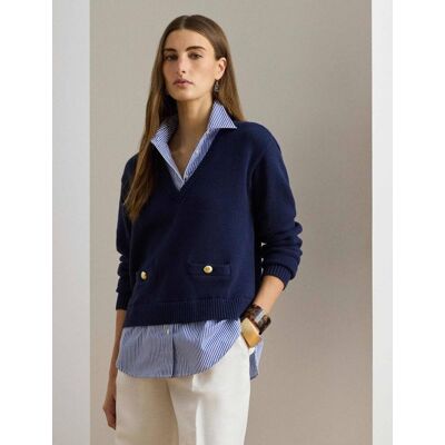 Polo Ralph Lauren LAUREN RALPH LAUREN Sweter Relaxed fit granatowy L Polo Ralph Lauren LAUREN RALPH LAUREN Sweter Relaxed fit granatowy L