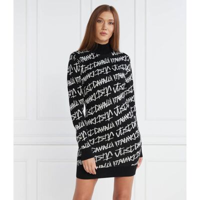 Just Cavalli Sukienka z dodatkiem wełny czarny L Just Cavalli Sukienka z dodatkiem wełny czarny L
