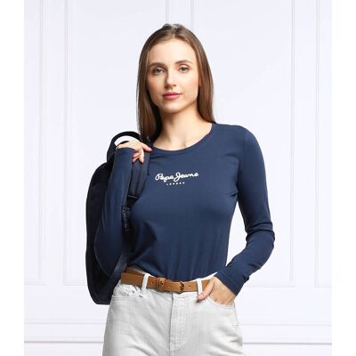 Pepe Jeans London Bluzka NEW VIRGINIA Slim Fit granatowy XS Pepe Jeans London Bluzka NEW VIRGINIA Slim Fit granatowy XS