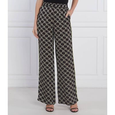 Karl Lagerfeld Spodnie PRINTED MONOGRAM flare fit high waist czarny 34 Karl Lagerfeld Spodnie PRINTED MONOGRAM flare fit high waist czarny 34