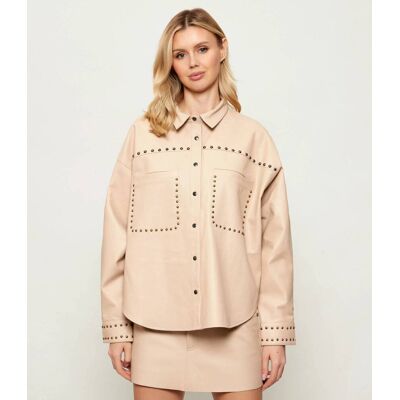 One Teaspoon Skórzana kurtka DARIA Relaxed fit beżowy L One Teaspoon Skórzana kurtka DARIA Relaxed fit beżowy L