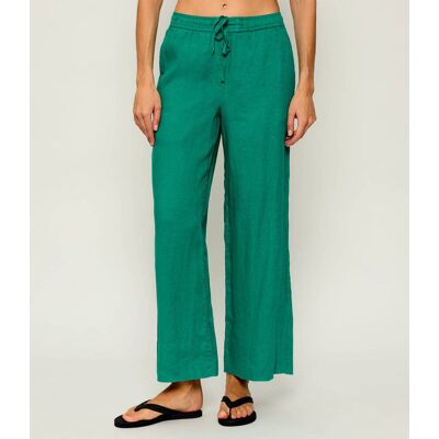Tommy Hilfiger Lniane spodnie Relaxed fit zielony S Tommy Hilfiger Lniane spodnie Relaxed fit zielony S
