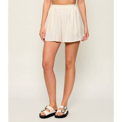 Guess Szorty Zoe Loose fit beżowy L Guess Szorty Zoe Loose fit beżowy L