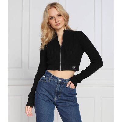 Calvin Klein Jeans Kardigan BADGE Cropped Fit czarny L Calvin Klein Jeans Kardigan BADGE Cropped Fit czarny L