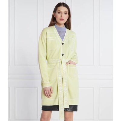 Karl Lagerfeld Kardigan Regular Fit z dodatkiem wełny limonkowy M Karl Lagerfeld Kardigan Regular Fit z dodatkiem wełny limonkowy M