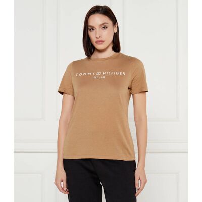 Tommy Hilfiger T-shirt Regular Fit beżowy M Tommy Hilfiger T-shirt Regular Fit beżowy M
