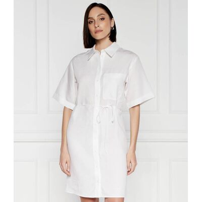 Calvin Klein Sukienka z dodatkiem lnu biały 36 Calvin Klein Sukienka z dodatkiem lnu biały 36