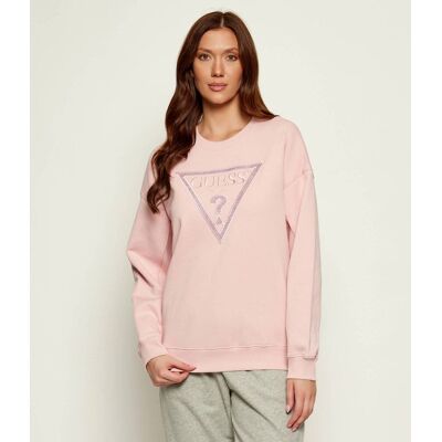 Guess Bluza Regular Fit pudrowy róż XS Guess Bluza Regular Fit pudrowy róż XS