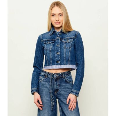 Liu Jo Jeansowa kurtka Cropped Fit granatowy S Liu Jo Jeansowa kurtka Cropped Fit granatowy S