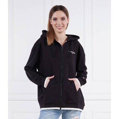 Tommy Jeans Bluza LINEAR 2 ZIP Regular Fit czarny XS Tommy Jeans Bluza LINEAR 2 ZIP Regular Fit czarny XS