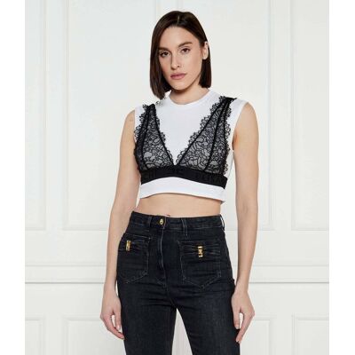 Elisabetta Franchi Top Cropped Fit biały 38 Elisabetta Franchi Top Cropped Fit biały 38