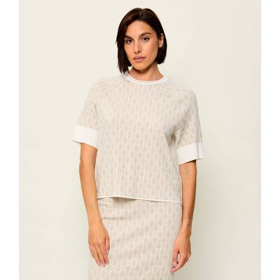 Marc Cain Sweter Loose fit beżowy 38 Marc Cain Sweter Loose fit beżowy 38