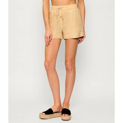 Tommy Hilfiger Lniane szorty Regular Fit beżowy L Tommy Hilfiger Lniane szorty Regular Fit beżowy L