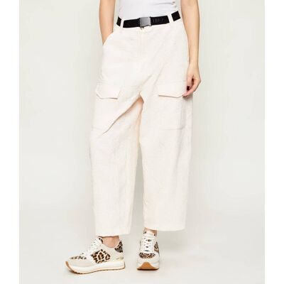Liu Jo Sport Spodnie cargo z paskiem Loose fit beżowy XS Liu Jo Sport Spodnie cargo z paskiem Loose fit beżowy XS