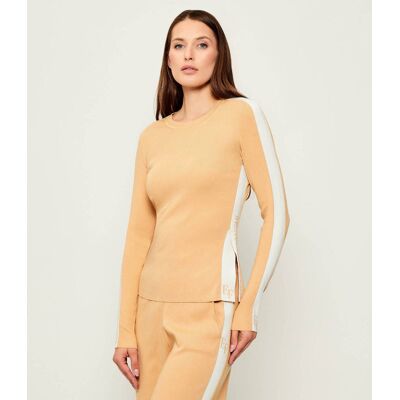 Elisabetta Franchi Sweter Slim Fit beżowy 38 Elisabetta Franchi Sweter Slim Fit beżowy 38