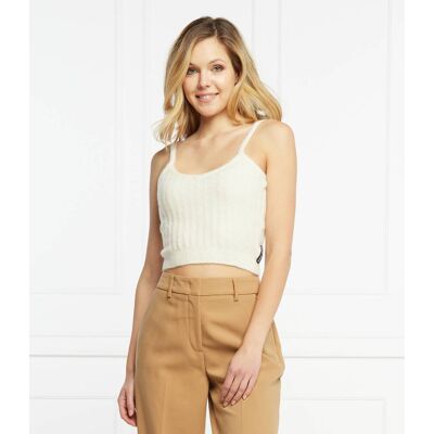 Silvian Heach Wełniany top DALENES Cropped Fit biały L Silvian Heach Wełniany top DALENES Cropped Fit biały L