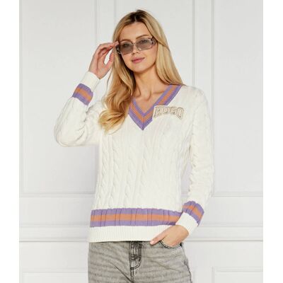 HUGO Sweter Sllarie Regular Fit kremowy XL HUGO Sweter Sllarie Regular Fit kremowy XL