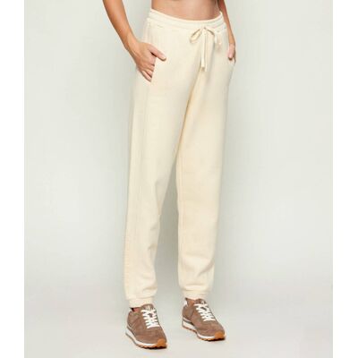 Patrizia Pepe Spodnie dresowe Regular Fit ecru XL Patrizia Pepe Spodnie dresowe Regular Fit ecru XL