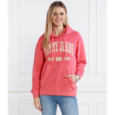 Tommy Jeans Bluza TJW RLX WASHED VARSITY HOOD EXT Relaxed fit różowy S Tommy Jeans Bluza TJW RLX WASHED VARSITY HOOD EXT Relaxed fit różowy S