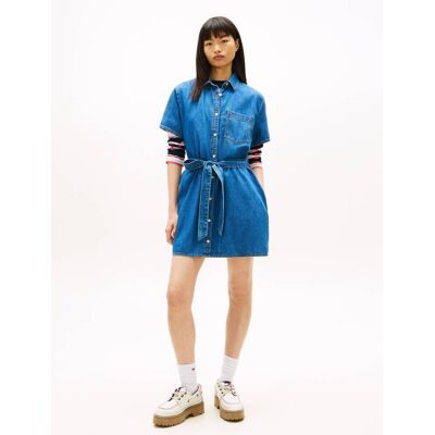 Tommy Jeans Jeansowa sukienka granatowy S Tommy Jeans Jeansowa sukienka granatowy S