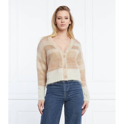 Silvian Heach Wełniany kardigan Regular Fit beżowy L Silvian Heach Wełniany kardigan Regular Fit beżowy L