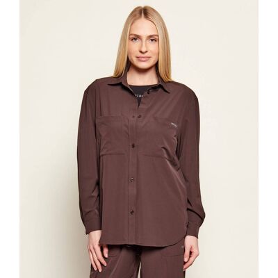 Guess ACTIVE Koszula NAT SHACKET Loose fit brązowy M Guess ACTIVE Koszula NAT SHACKET Loose fit brązowy M