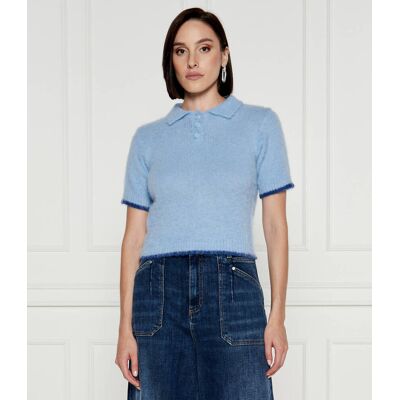 Pinko Sweter biotipo Regular Fit z dodatkiem wełny niebieski S Pinko Sweter biotipo Regular Fit z dodatkiem wełny niebieski S