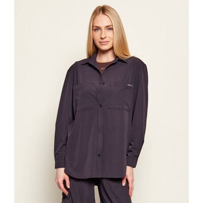 Guess ACTIVE Koszula NAT SHACKET Loose fit czarny L Guess ACTIVE Koszula NAT SHACKET Loose fit czarny L