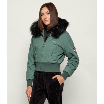 Juicy Couture Kurtka bomber Twill Cropped Fit zielony M Juicy Couture Kurtka bomber Twill Cropped Fit zielony M