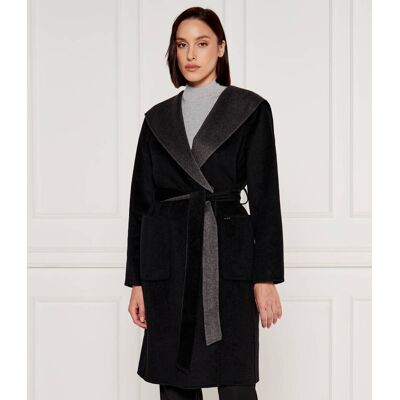 Michael Kors Wełniany dwustronny płaszcz czarny M Michael Kors Wełniany dwustronny płaszcz czarny M